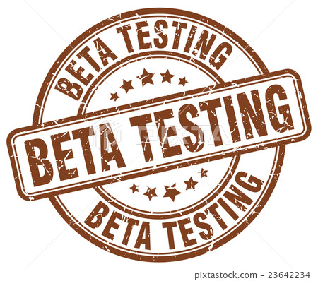 beta testing brown grunge round rubber stamp 23642234