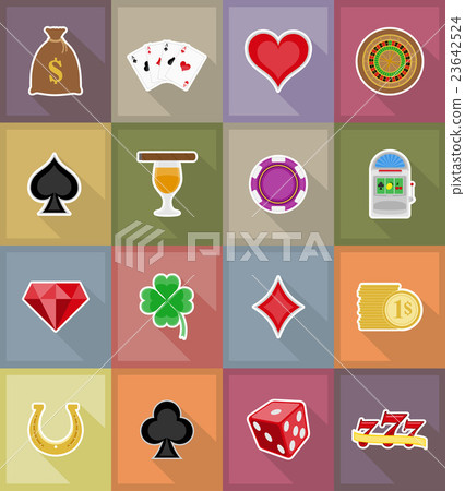 casino objects and equipment flat icons vector casino objects and equipment flat icons vector 23642524