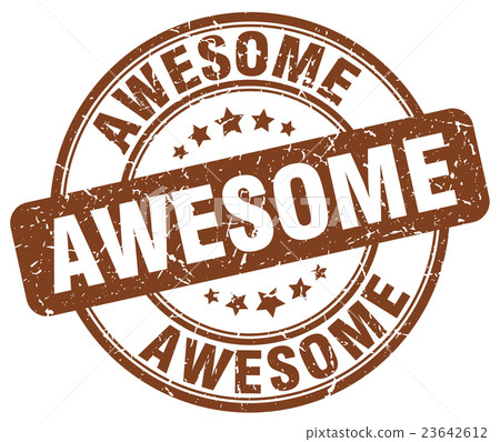 awesome brown grunge round vintage rubber stamp - Stock Illustration ...