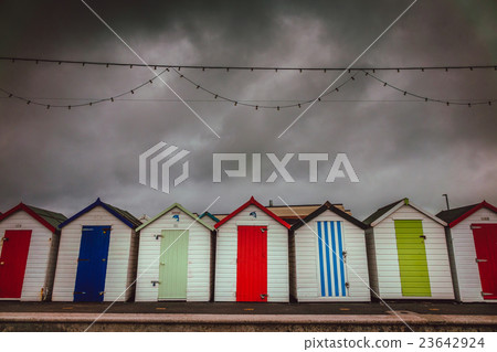 Colorful beach huts Colorful beach huts 23642924