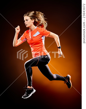 woman runner running jogger jogging isolated 23643872