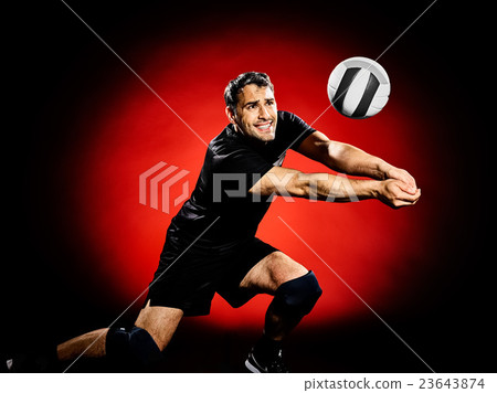 volley ball player man isolated 23643874