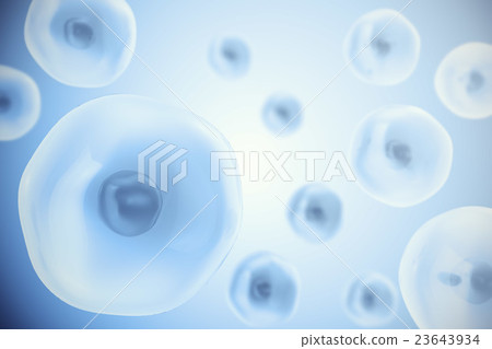 Human cell or animal cell on blue background. Life 23643934