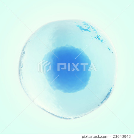 Single human or animal cell on blue background. 3d Single human or animal cell on blue background. 3d 23643943
