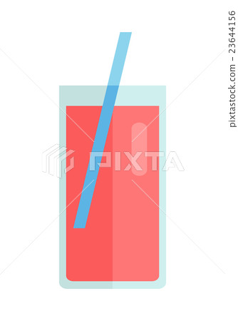Glass with Sweet Beverage Vector Illustration. Glass with Sweet Beverage Vector Illustration. 23644156