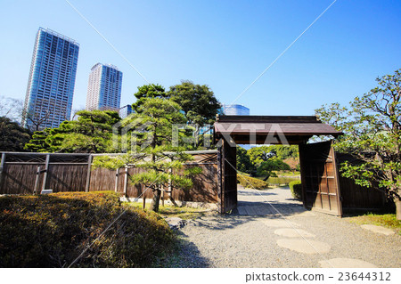 2015年4月2日，東京都中央區Hamarikyu花園中島茶室的大門 23644312