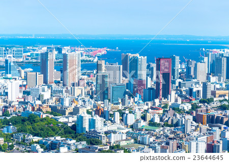 刷新的藍天和都市城市風景的都市風景圖像複製空間空間字符空間辦公室街道 23644645
