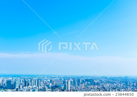 Urban landscape Image of refreshing blue sky and urban city landscape Copy space space Character space Office street 23644650