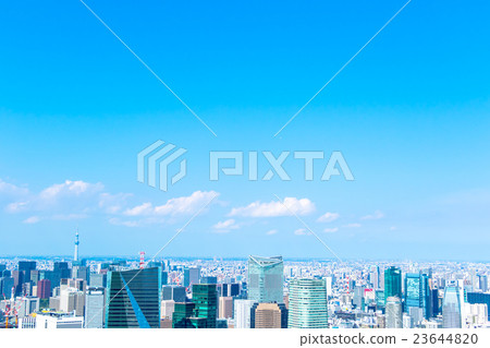 都市風景刷新的藍天和城市城市風景圖像材料東京天空樹拷貝空間辦公區 23644820