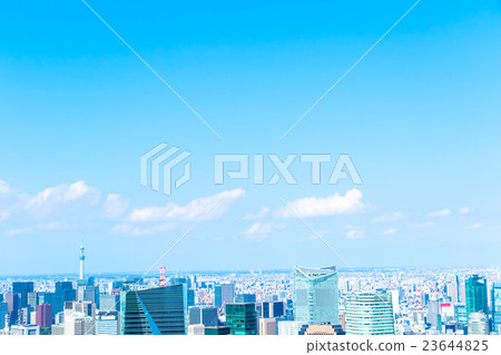 都市風景刷新的藍天和城市城市風景圖像材料東京天空樹拷貝空間辦公區 23644825