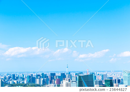 都市風景刷新的藍天和城市城市風景圖像材料東京天空樹拷貝空間辦公區 23644827