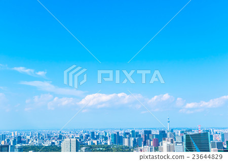 都市風景刷新的藍天和城市城市風景圖像材料東京天空樹拷貝空間辦公區 23644829