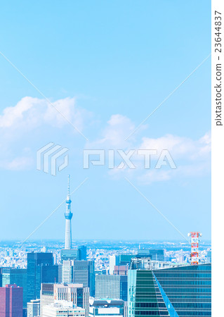 都市風景刷新的藍天和城市城市風景圖像材料東京天空樹拷貝空間辦公區 23644837