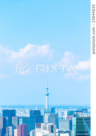 都市風景刷新的藍天和城市城市風景圖像材料東京天空樹拷貝空間辦公區 23644838