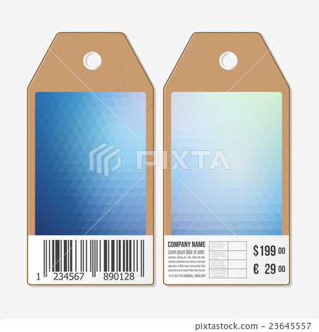 Tags on both sides, cardboard sale labels with 23645557