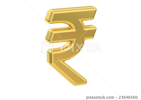 Indian rupee symbol, 3D rendering 23646560