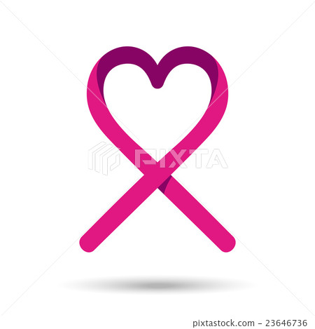 Breast cancer awareness love ribbon in pink color 23646736