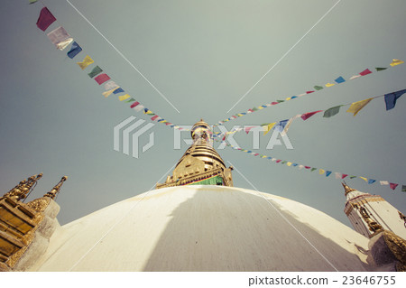 Stupa in Swayambhunath Monkey temple in Kathmandu Stupa in Swayambhunath Monkey temple in Kathmandu 23646755