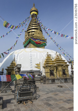 Stupa in Swayambhunath Monkey temple in Kathmandu Stupa in Swayambhunath Monkey temple in Kathmandu 23646766