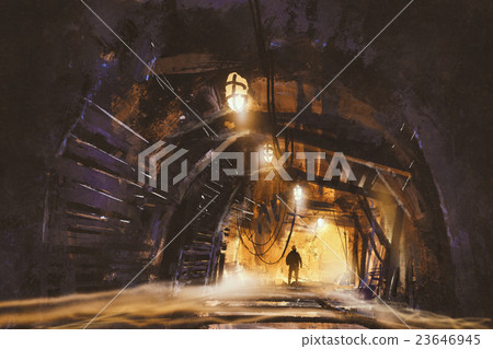 inside of the mine shaft inside of the mine shaft 23646945