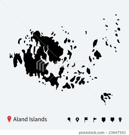 High detailed vector map of Aland Islands with 23647501