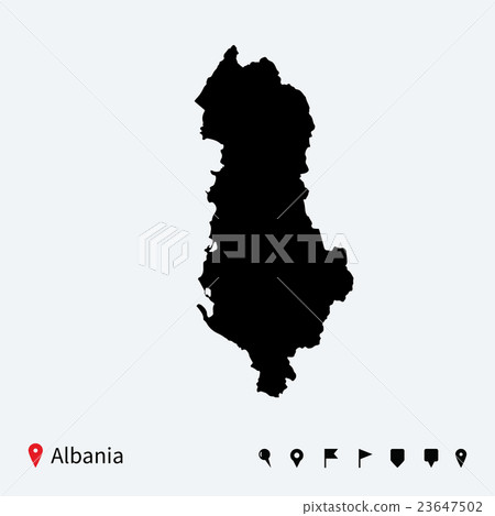 High detailed vector map of Albania with 23647502