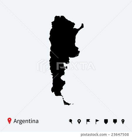 High detailed vector map of Argentina with 23647508