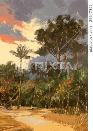 summer landscape painting 23647592