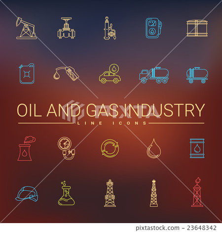 Oil And Gas Industry Line Icons 23648342