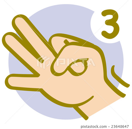 手勢_手指字符_數字3 23648647