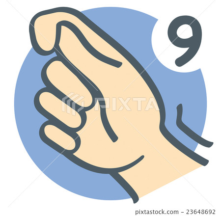 手勢_手指字符_數字_ 9 手勢_手指字符_數字_ 9 23648692