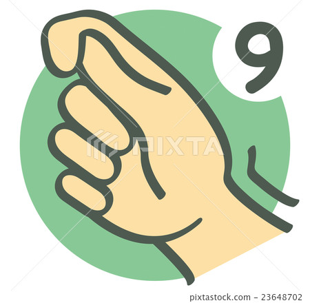 Hand sign _ finger character _ numeric_ 9 - Stock Illustration ...