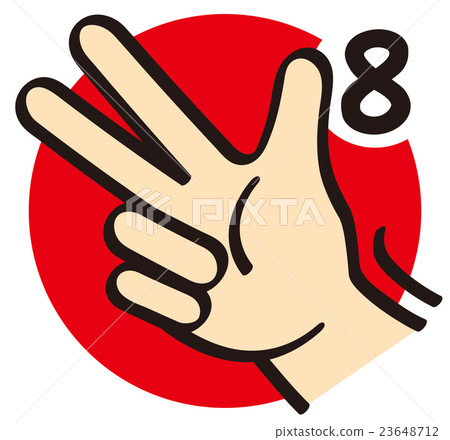 Hand sign _ finger character _ numeric_ 8 Hand sign _ finger character _ numeric_ 8 23648712