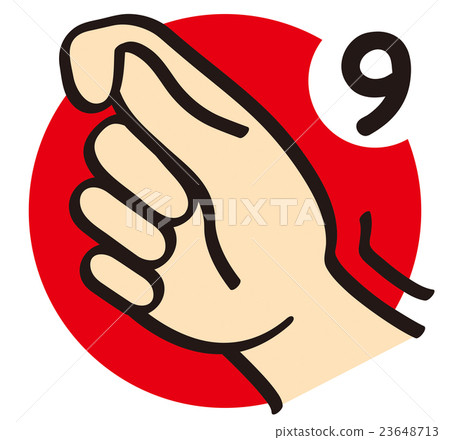 Hand sign _ finger character _ numeric_ 9 Hand sign _ finger character _ numeric_ 9 23648713