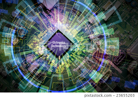 Electronic Circuit and Ray Abstract Image Rotation and Concentration 23655203