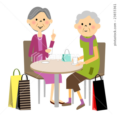 Senior who enjoys tea time with friends 23655361