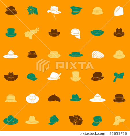 Seamless pattern with flat icons of headwear 23655736
