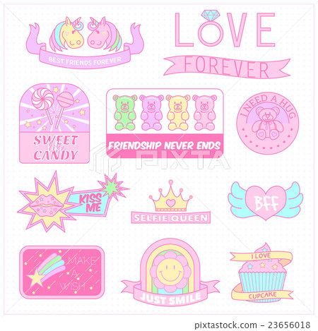 sweet pastel color girly badge collection 23656018