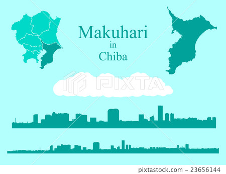 Silhouette of the streets of Makuhari and Silhouette of Chiba Prefecture 23656144