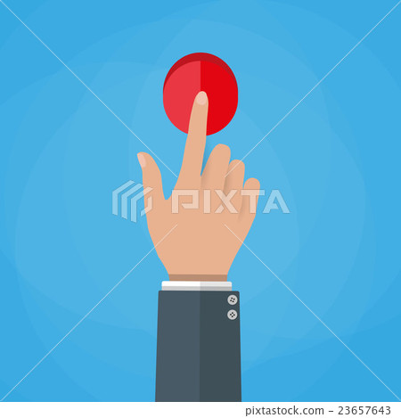 Hand touch button vector illustration.-插圖素材 [23657643] - PIXTA圖庫