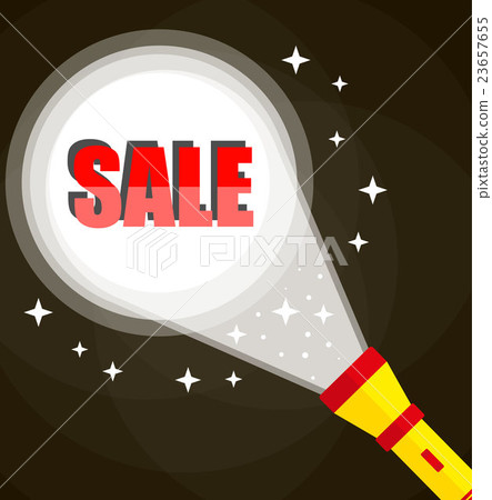 Flashlight and sale sign Flashlight and sale sign 23657655