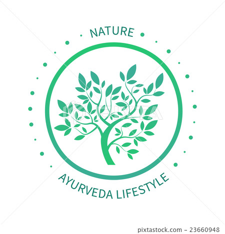 Green circle tree vector logo design template - Stock Illustration ...