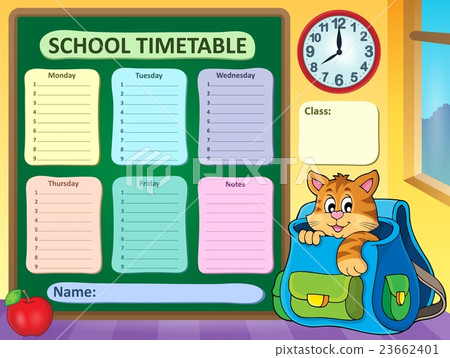 插图素材: weekly school timetable concept 3