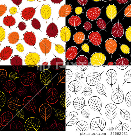 Hand Drawn Autumn Leaves Seamless Pattern - Stock Illustration ...