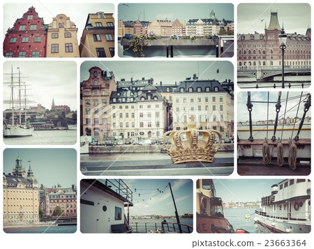 Collage of Stockholm (Sweden) images  23663364