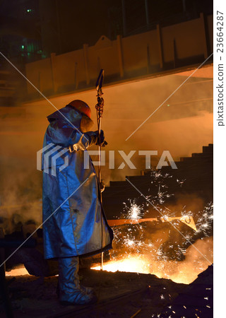 Steel worker in plant Steel worker in plant 23664287