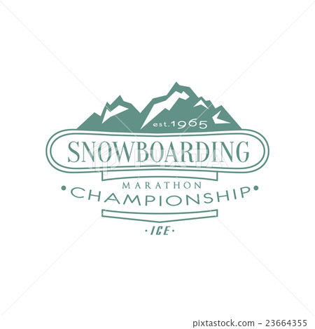 Snowboarding Championship Emblem Design 23664355