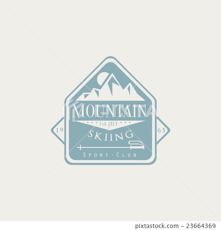 Mountain Skiing Emblem Design Mountain Skiing Emblem Design 23664369