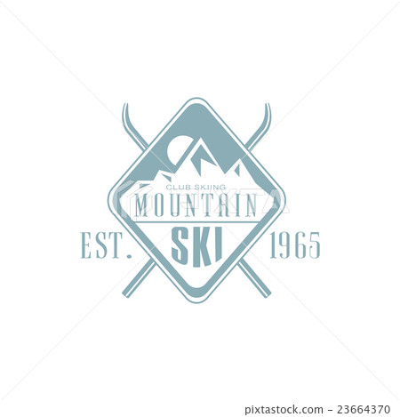 Mountain Ski Emblem Design 23664370