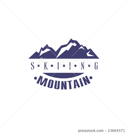 Skiing Mountain Emblem Design Skiing Mountain Emblem Design 23664371